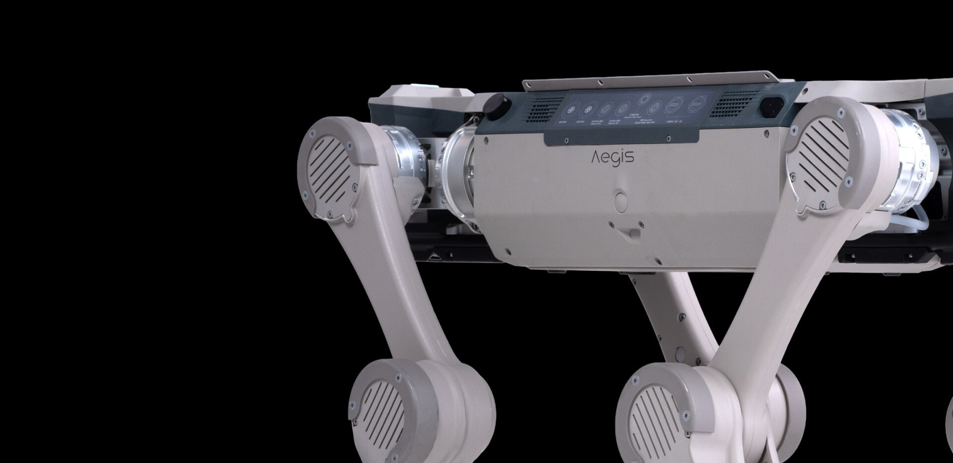 Close-up of the Aegis Mega chassis and joint structure